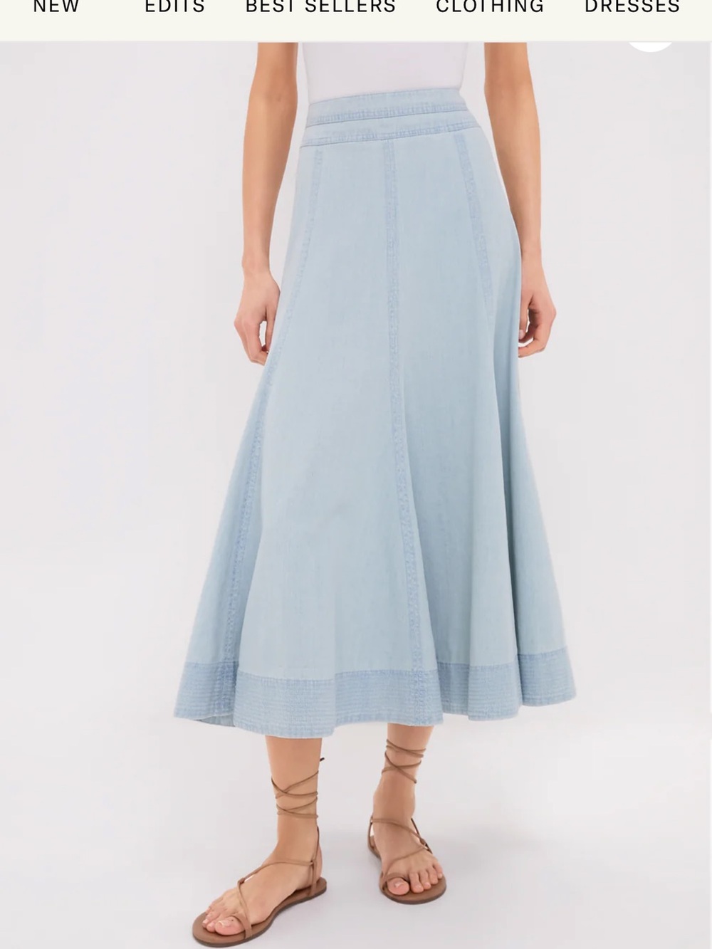 Tuckernuck Light Blue Denim Maxi Skirt
